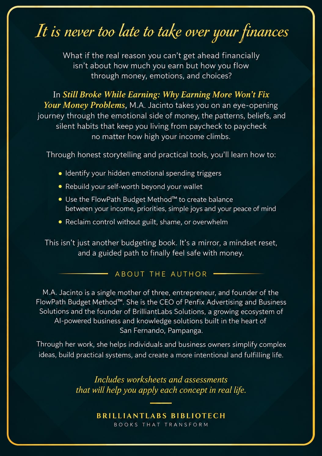 M.A. Jacinto — back cover